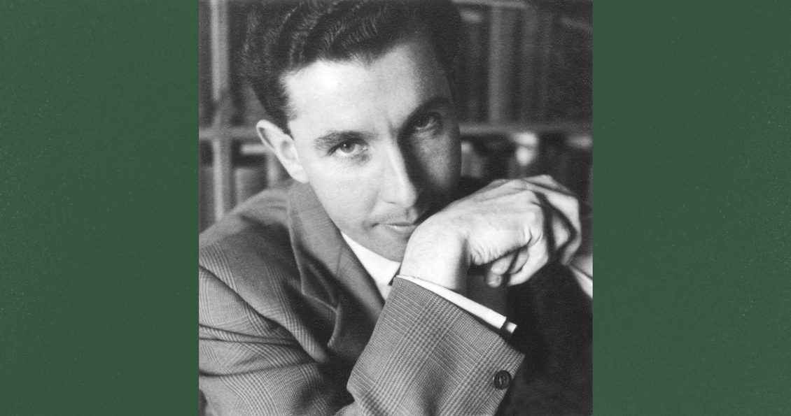 Black and white portrait of Ronald Blythe from 1955