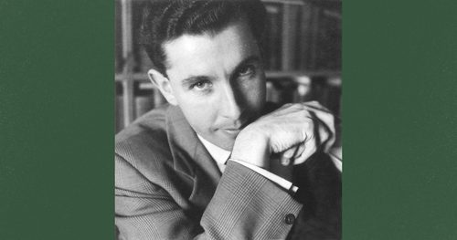 Black and white portrait of Ronald Blythe from 1955