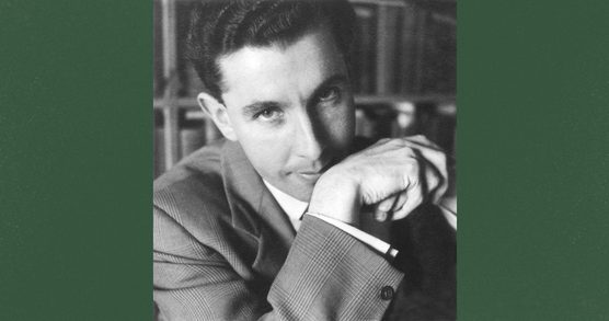 Black and white portrait of Ronald Blythe from 1955