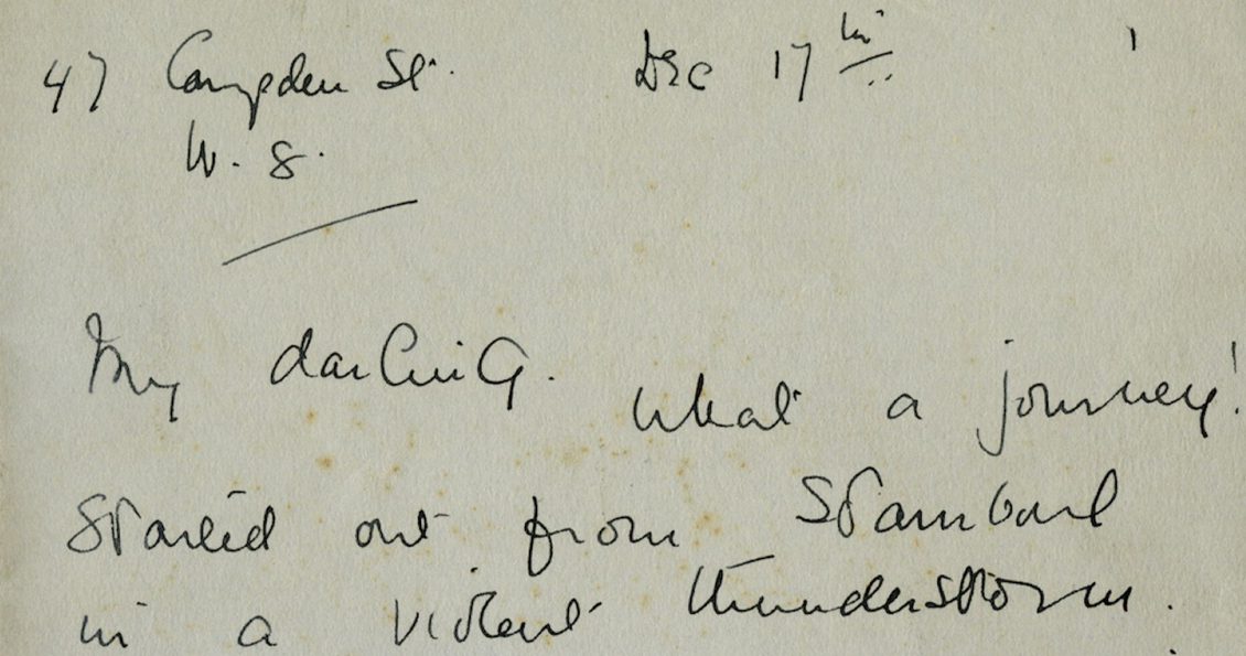 A hand written letter beginning with 'my darling, what a journey'