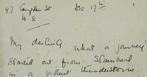 A hand written letter beginning with 'my darling, what a journey'