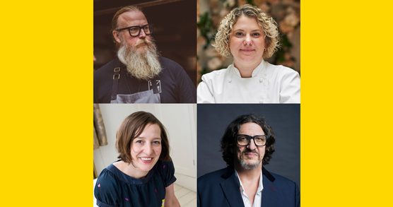 Head shots of Andrew Clark, Sally Abé, Jay Rayner and Zoe Williams