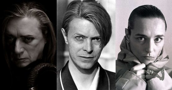 Images of Blixa Bargeld, David Bowie and Jehnny Beth