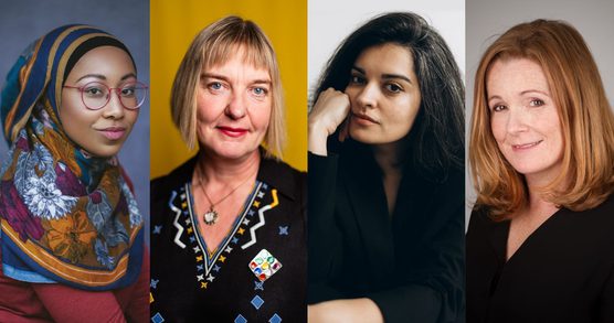 Composite image of four event speakers