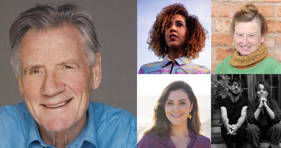 Photo mosaic featuring Sir Michael Palin, Saara El-Arifi, Ruth Goodman, Tash Walker and Adam Zmith and Sofia Robleda