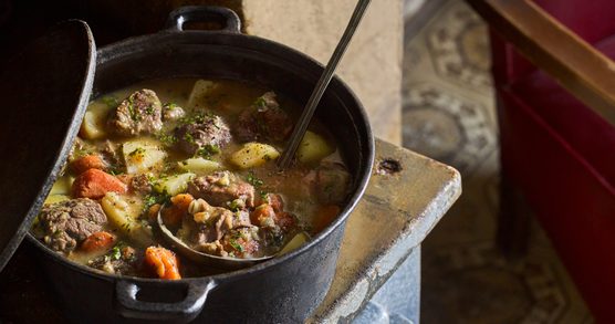 Irish stew in a pot