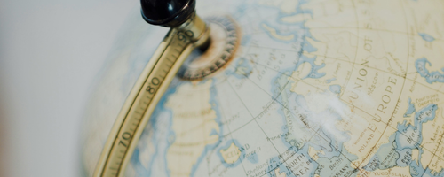 A close up of a globe